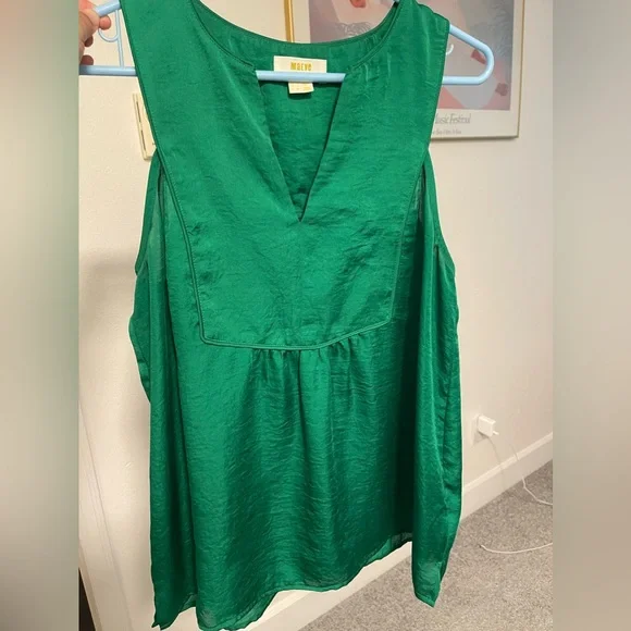 Maeve from Anthropologie Green Weekend Getaway Blouse Sleeveless Top | Size 6 - Picture 5 of 6